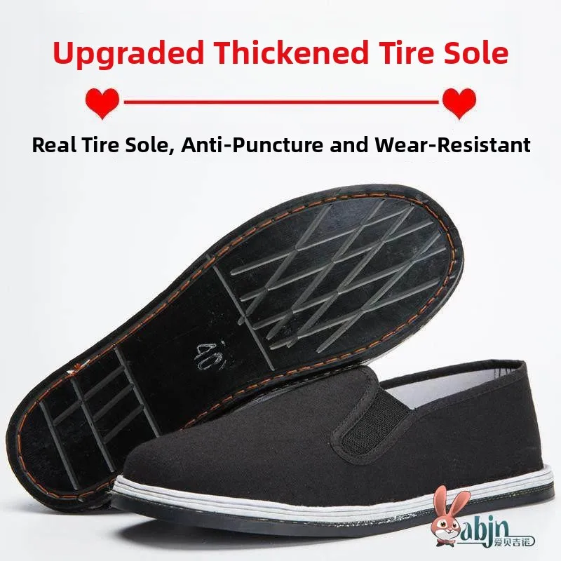 

Thiened Tire Bot Cloth oes Men's Worksite Bla Anti-Slip Wear-Resistant Labor Protection oes for Construction Site