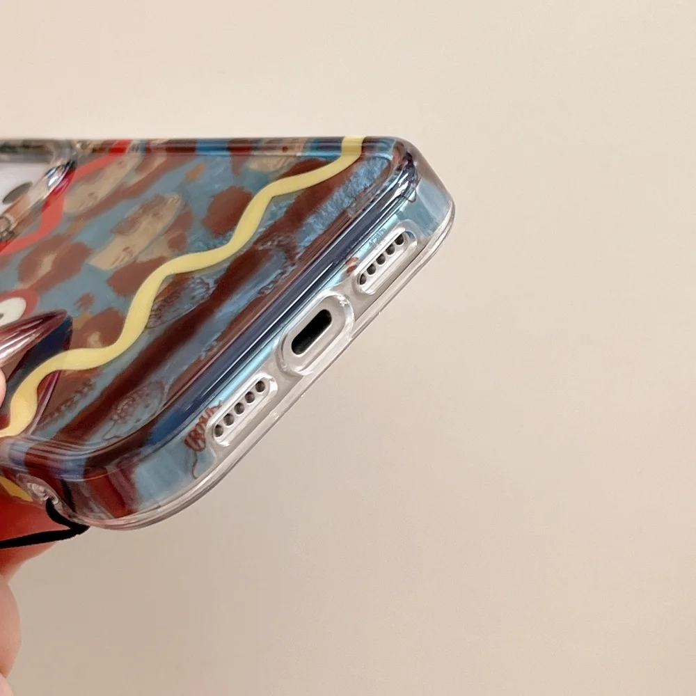 حافة مستقيمة الربط ليوبارد طباعة kt مناسبة لحالة هاتف أبل 17 برو 16 15 14 13 برو ماكس جراب هاتف مع الملحقات