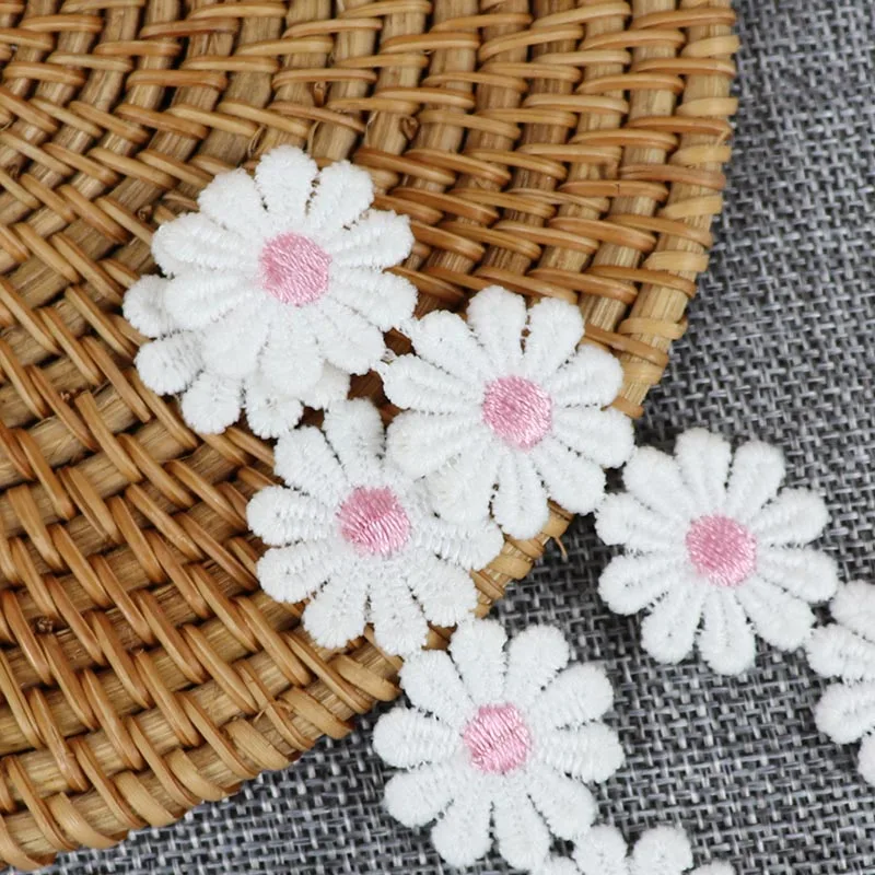 Daisy Flower Lace Trim Knitting Wedding Embroidered DIY Handmade Garment Sewing Supplies Crafts