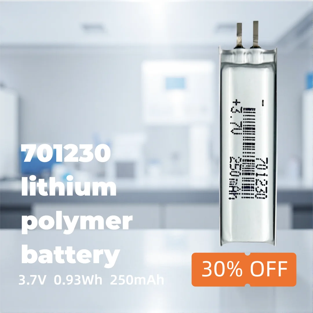 

Compact 3.7V 250mAh Li-ion Battery 701230 High-Efficiency Rechargeable Cell for Mini Electronics, Wearables, DIY Gadgets