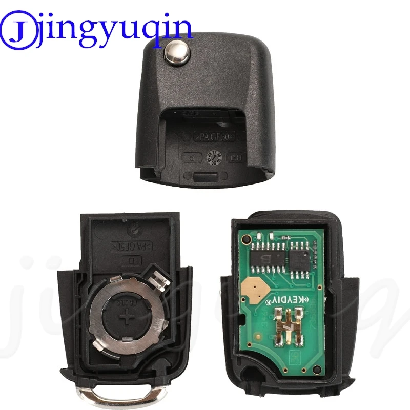 Jingyuqin 3 przyciski inteligentny zdalny kluczyk do VW/Volkswagen Gol Golf Jetta Fox brazylia 315/433Mhz ID48 Chip