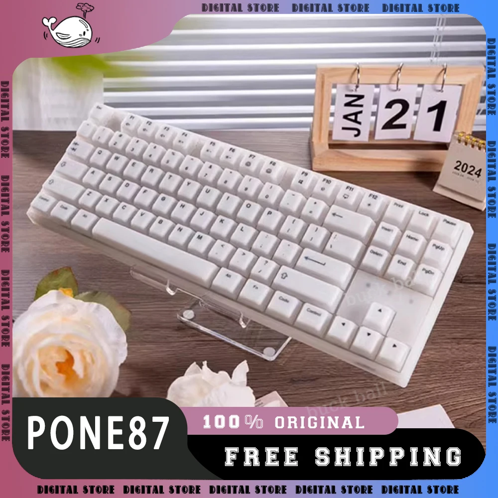 

IPI PONE87 Mechanical Keyboard 3Mode USB/2.4G/Bluetooth Wireless Keyboard 87key Hot Swap Rgb Backlight Gaming Keyboards Gift