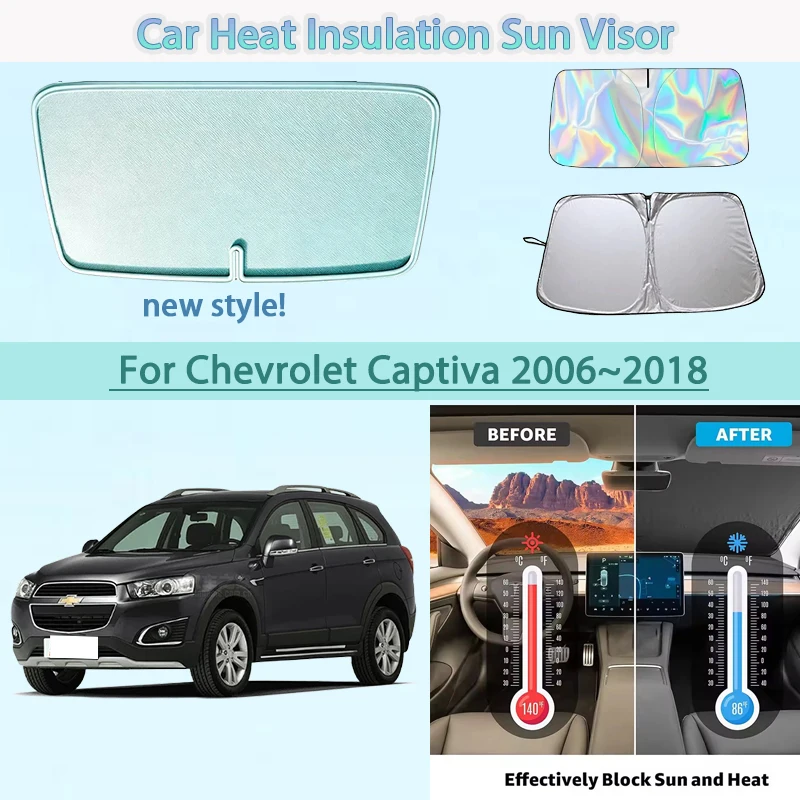 

Car Front Windshield Sunshade Heat Insulation Sun Visor Summer Colling Auto Accessories For Chevrolet Captiva 2006~2018 Foldable
