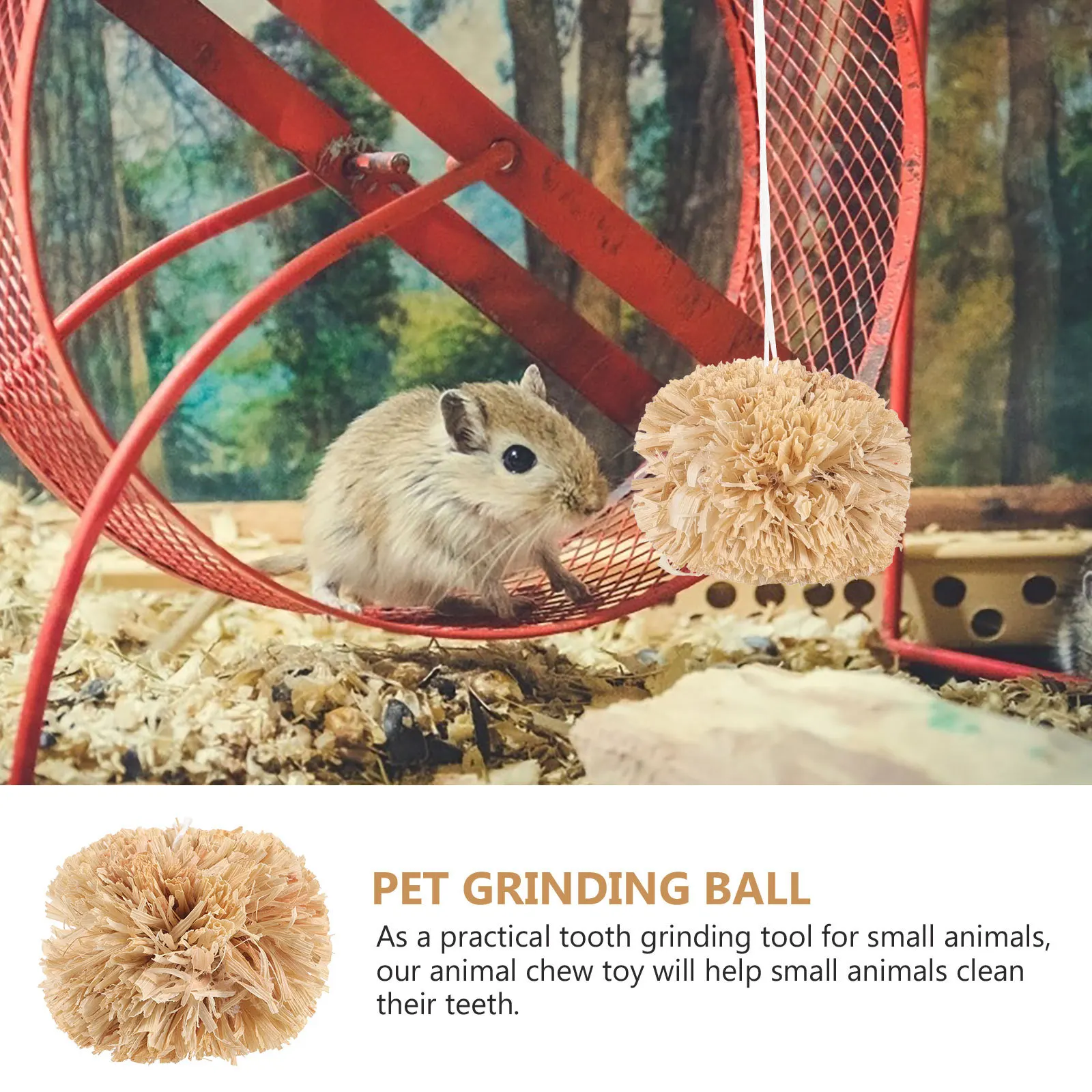 

2Pcs Rabbit Chew Ball Set Eco-Friendly Molar Plaything for Guinea Pig Chinchilla Hamster Bunny Dental Care Grinding Tool Small