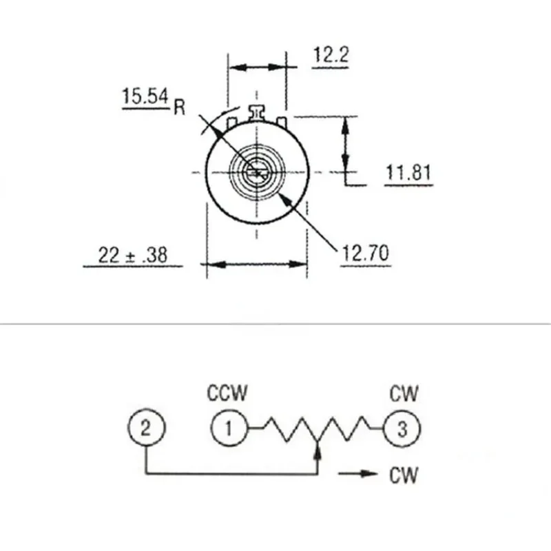 Potenciómetro multivuelta de precisión 5 uds 3590S-2-103L 10K Europa, precisión ± 5% potencia 2W