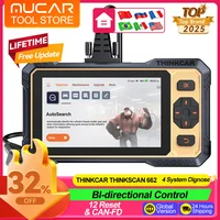 Herramientas de diagnóstico THINKCAR Thinkscan 662, 4 sistemas, escáner OBD2, prueba activa, 12 reinicio, herramientas de escaneo automático CANFD sin vida