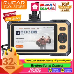 THINKCAR Thinkscan 662 Diagnostic Tools 4 System OBD2 Scanner Active Test 12 Resets Lifetime Free CANFD Auto Scan Tools