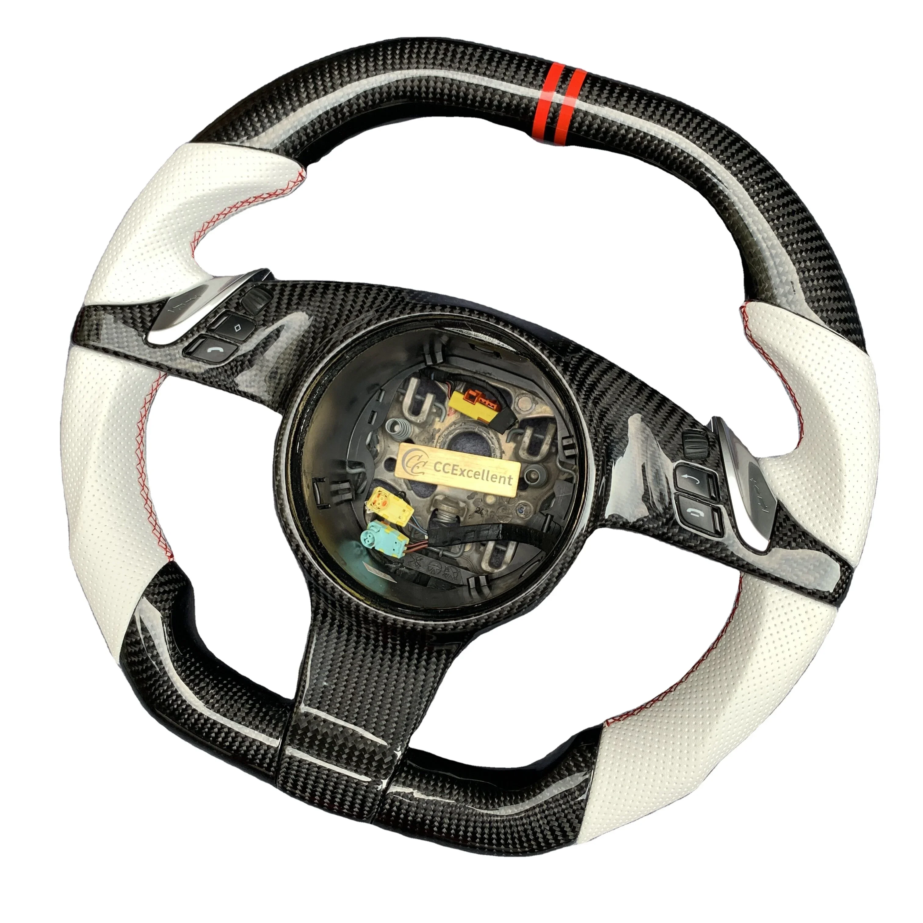 

CCExcellent Professional custom for racing car with perforated leather with carbon fiber steering wheel for porsche 718 911