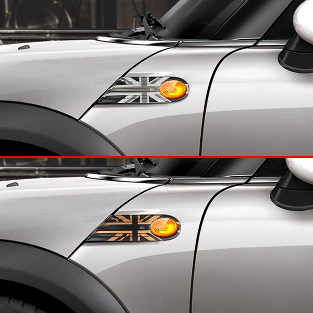 Union Jack Car Exterior Side Fender Cover Signal Light Decoration Case Sticker For Mini Cooper S JCW R55 R56 Clubman Accessories