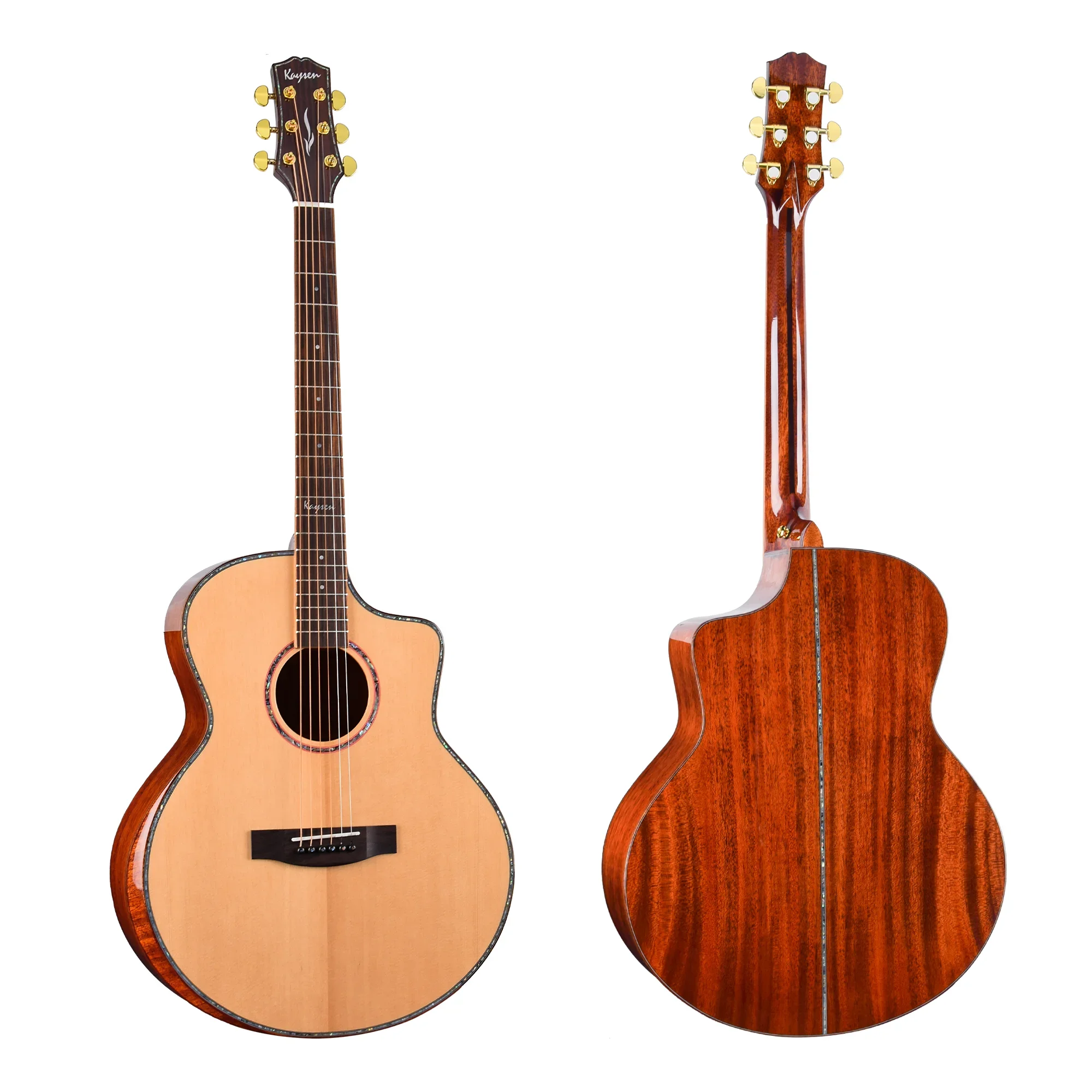 High End All Solid Wood Top Designed Acoustic Guitar