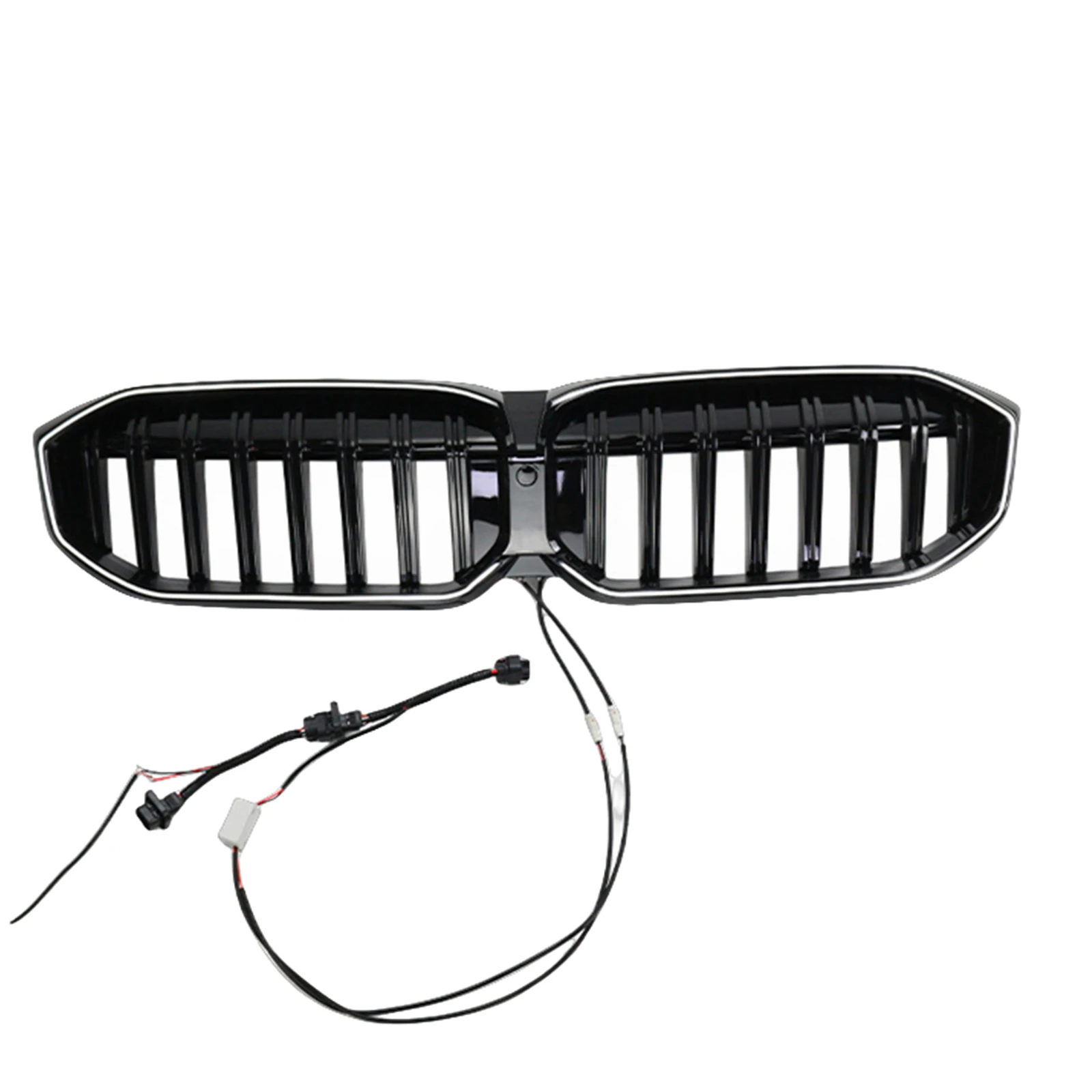 Front Grille Upper Bumper Racing Grill with LED Light + Camera Hole For BMW 3 Series G20 2023-2024