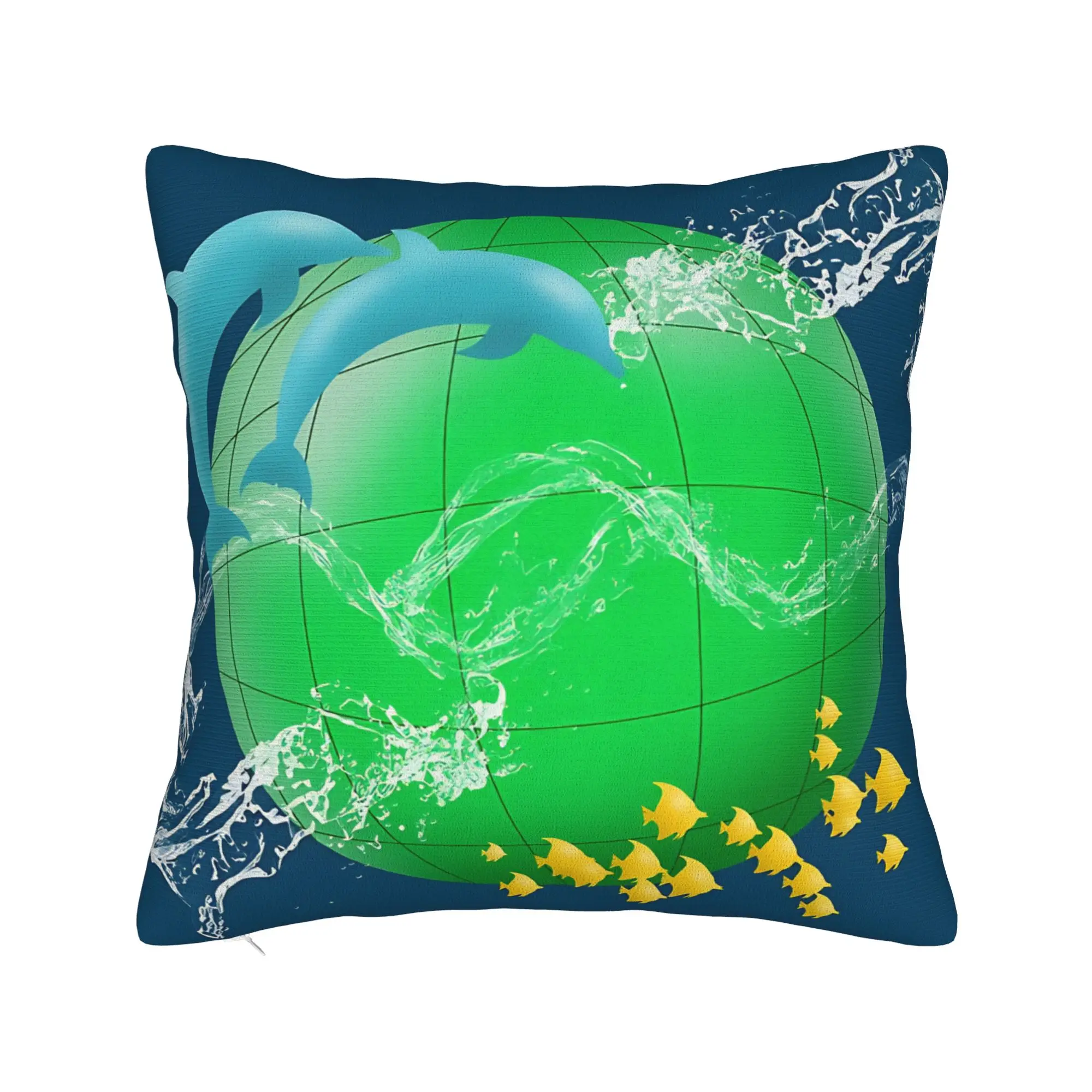 Fruitier Aero Dolphin Square Pillow Case  Cushion Covers Awesome Zipper Decor Pillowcase for Car 45x45cm
