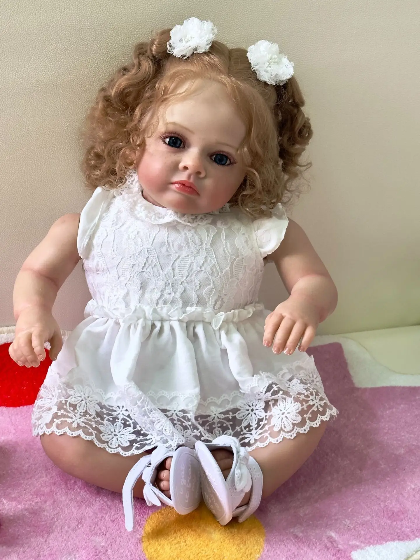 Finished Doll Bebe Reborn 60CM Soft Cloth Body Silicone Baby Reborn Doll Tutti Girl Toddler Painting 3D Skin Visible Veins