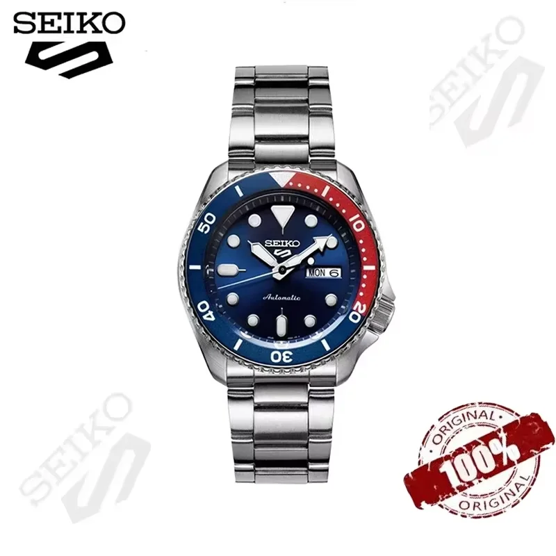 Original SEIKO Watch 5 Sports Series automatic Waterproof Steel Band Round Rotatable Quartz Classic Fashion Wristwatches