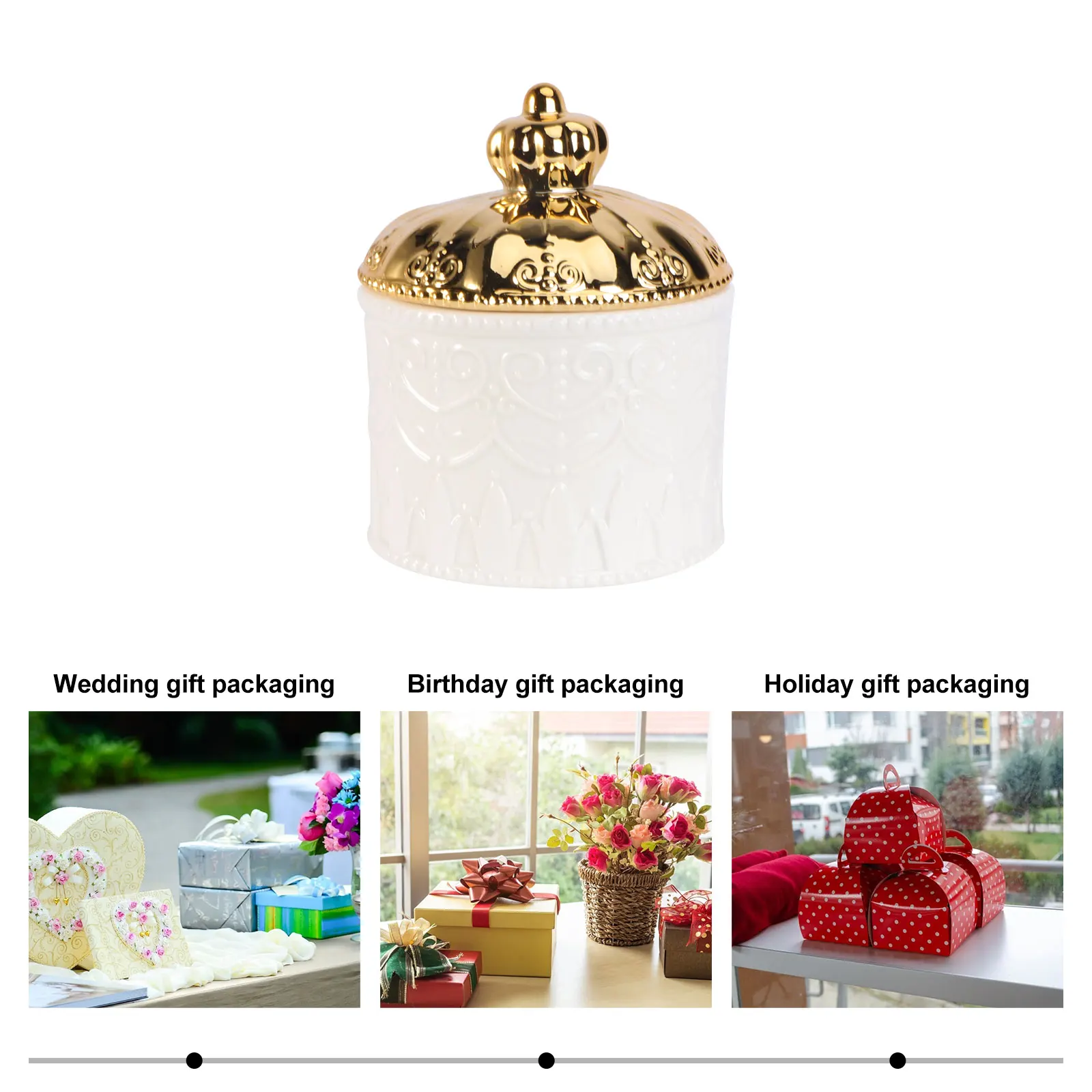 

Ceramic Jewelry Beautiful Appearance Ideal Biscuit Storage Container Romantic Atmosphere Vintage Pottery Wedding Gift