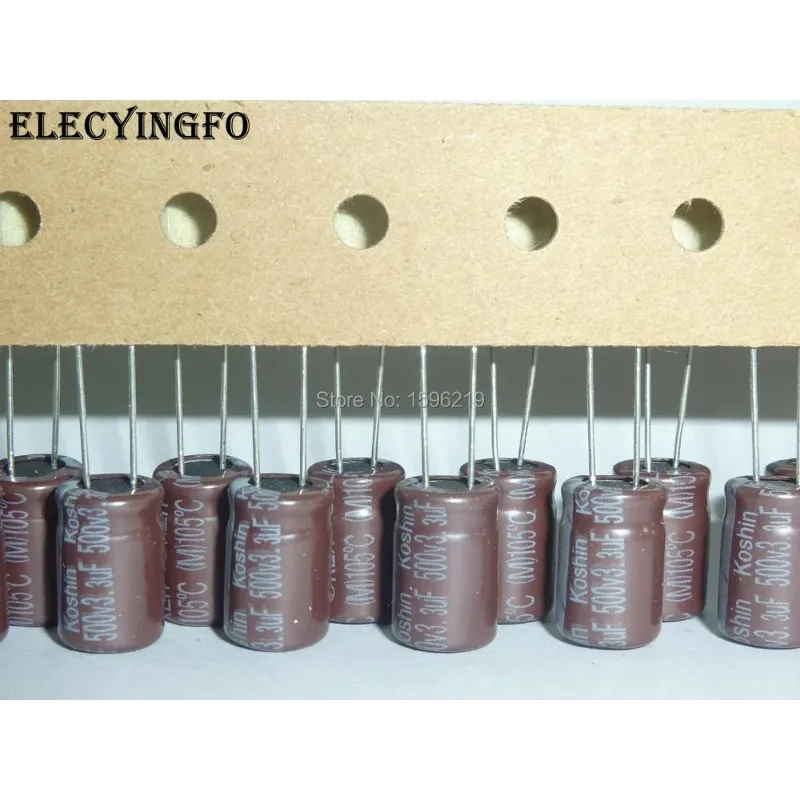 10Pcs/100Pcs 500V3.3UF KOSHIN KLH 시리즈 8x12mm 저임피던스 500V 3.3uF 450V 알루미늄 전해 콘덴서