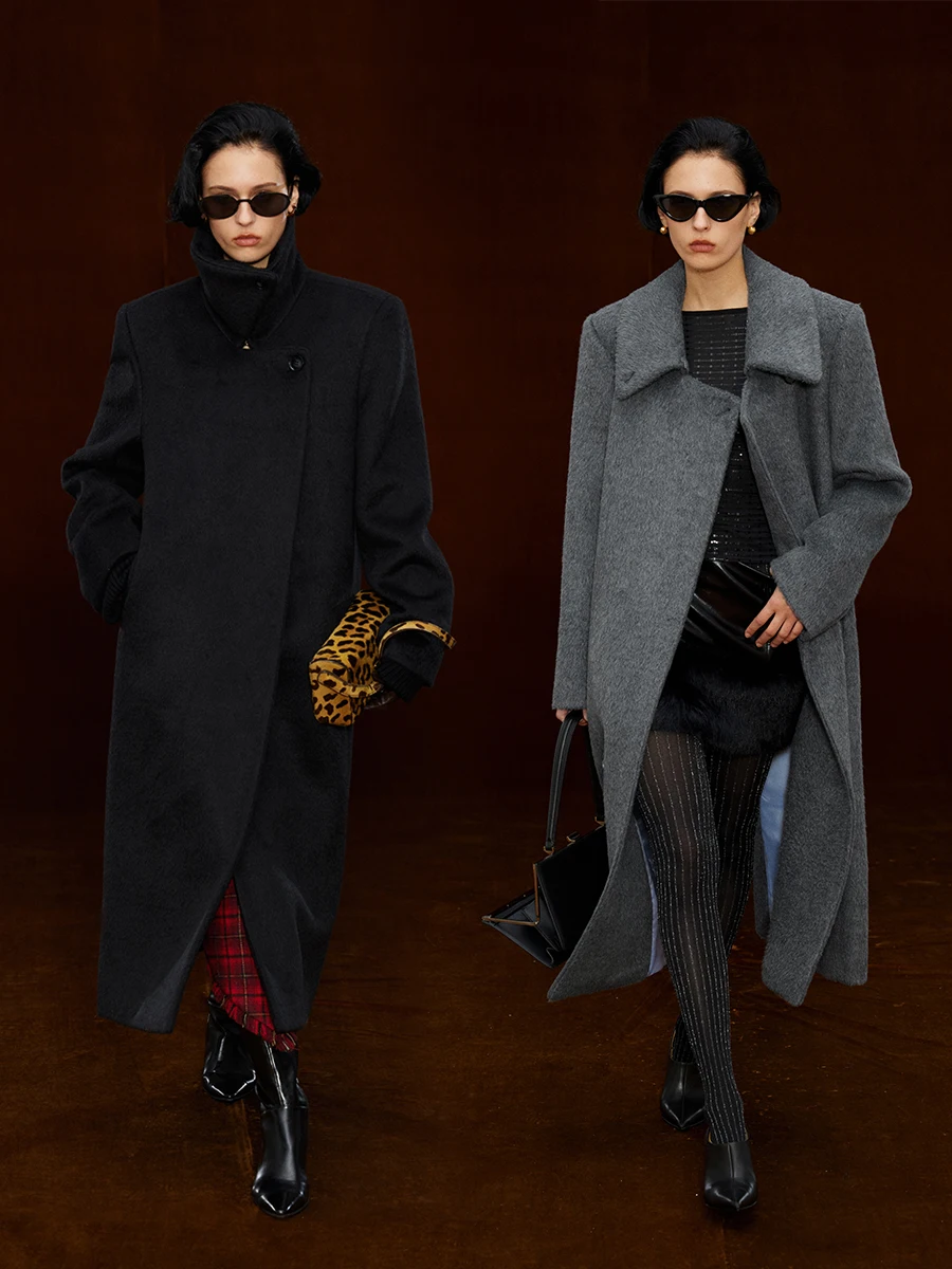 

Пальто женское Randpiee из серии Retro, шерстяное, с высоким воротником, утепленное, с длинными рукавами, однотонное, в уличном стиле