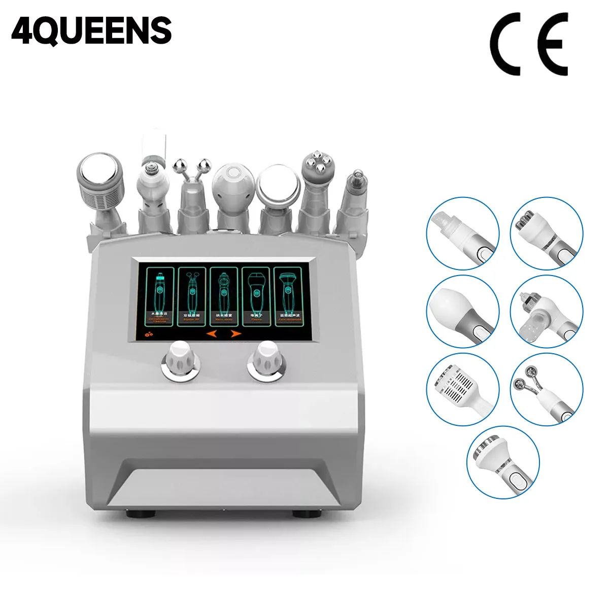 

4QUEENS 7 in 1 Face Cleaning Bubble Machine Aqua Facial Device Hydrogen Professional Face Beauty Salon Device