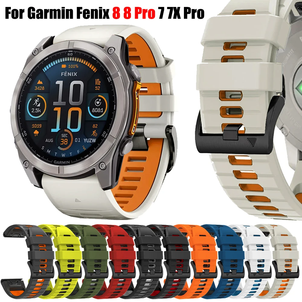 26mm 22mm Silikonarmband für Garmin Fenix 8 8Pro E 7 7X 6 6X 5X Plus Armband für Enduro 3/Epix Pro Gen 2/Tactix8 QuickFit Band