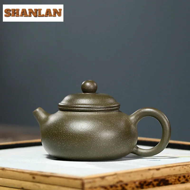 

80ml High-end Yixing Purple Clay Teapots Handmade Open Sky Pot Raw Ore Pea Green Mud Tea Maker Kettle With Filter Zisha Tea Set