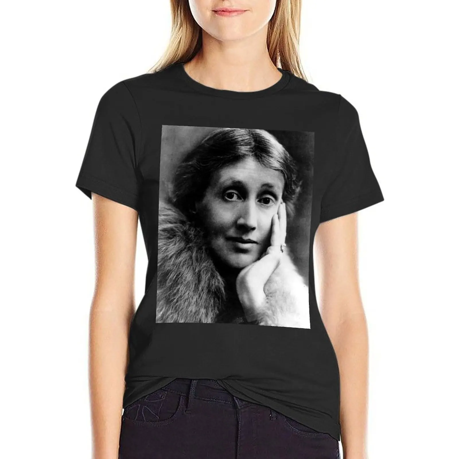 Novelist Virginia Woolf T-Shirt tees Short sleeve tee cat shirts for Women