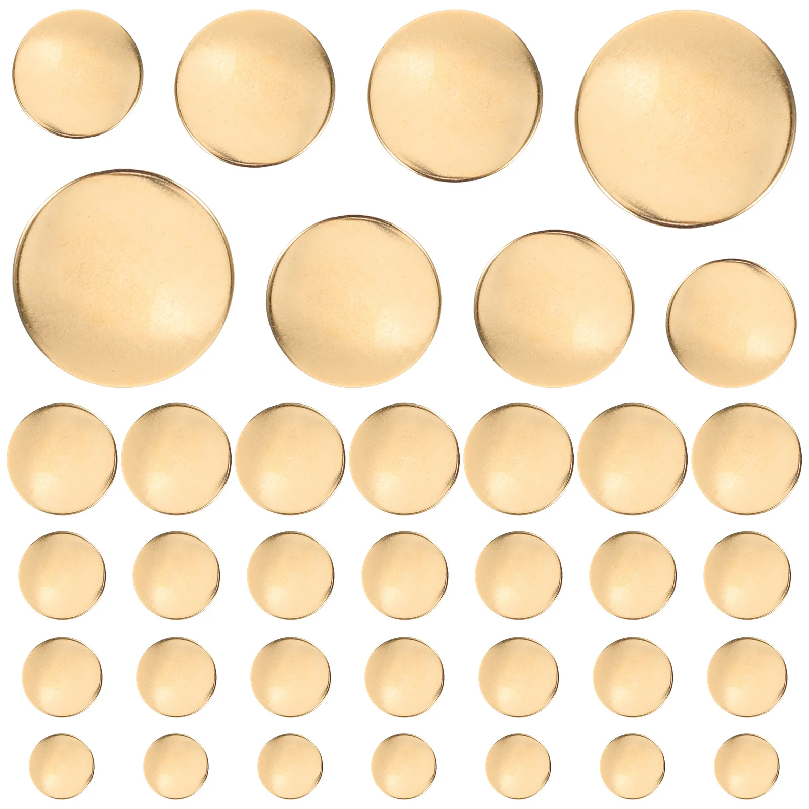 

80Pcs Copper Round Buttons Elegant Round Design for Uniforms Jackets Suits Multiple Sizes Durable Sewing Accessories