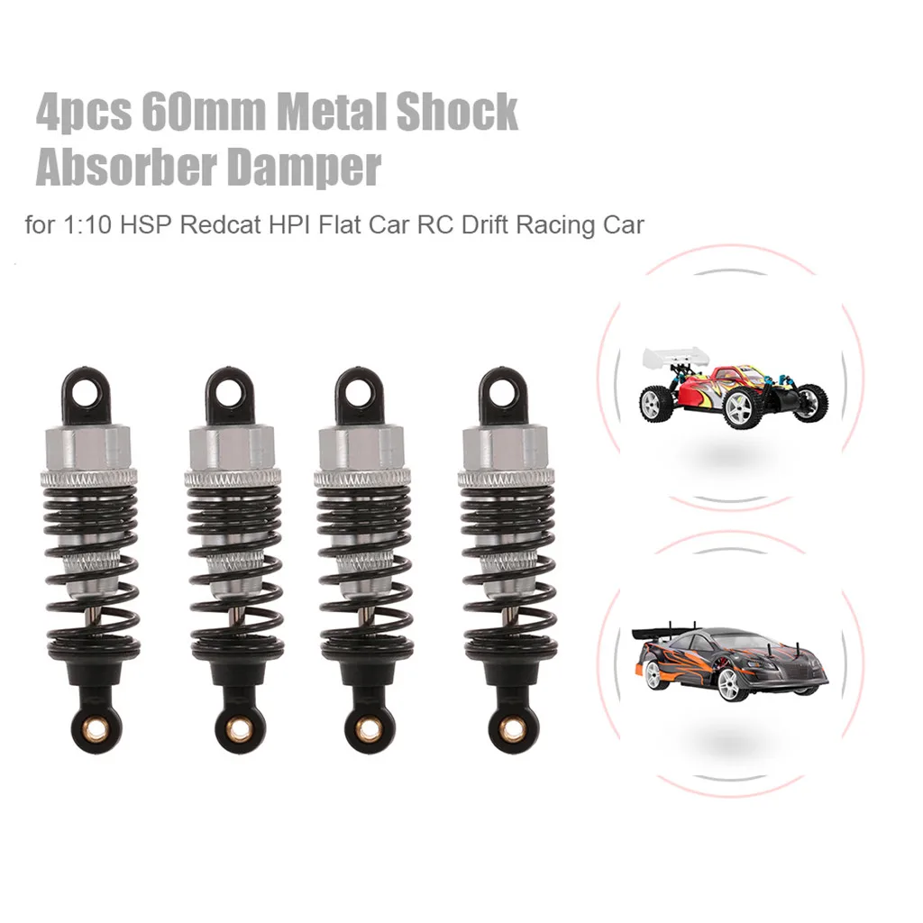 4Pcs YSIDO 60mm Metal Shock Absorber Damper for 1:10 HSP Redcat Exceed HPI Flat Car Drift Racing RC Cars Parts