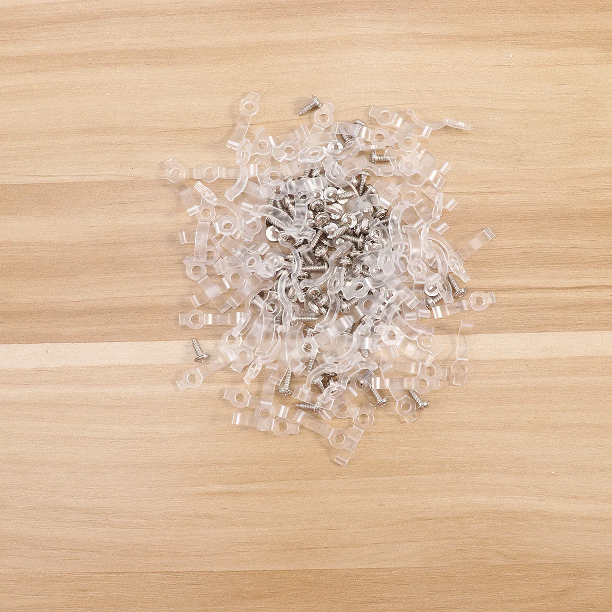 

200Pcs Transparent LED Strip Light Fixing Clips Plastic Retaining Clips Screws One-Side Mount Brackets for LED Lighting