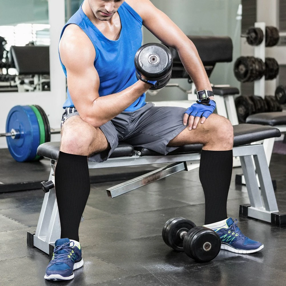 

Компрессионные носки (4 шт.) для мужчин и женщин: дышащие, легкие, поддерживающие, против усталости, для бега, до колена, для тренировок, от отеков