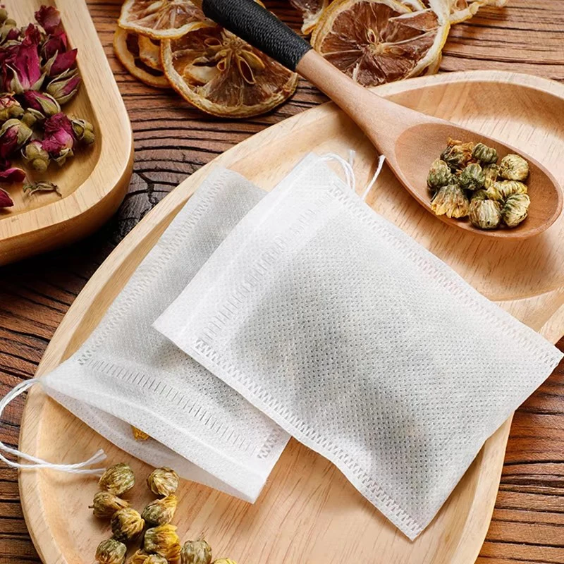 Creamily 100PCS Disposable Tea Filter Bags Non-Woven Fabric Empty Tea Bag With Drawstring Filters Bags For Coffee Spice Tea