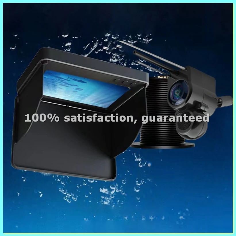 Underwater Fishing Camera 4.3 Inch IPS Monitor 220° Video Fish Cam Night Vision for Ice Lake Fishing EU Plug-ABLA