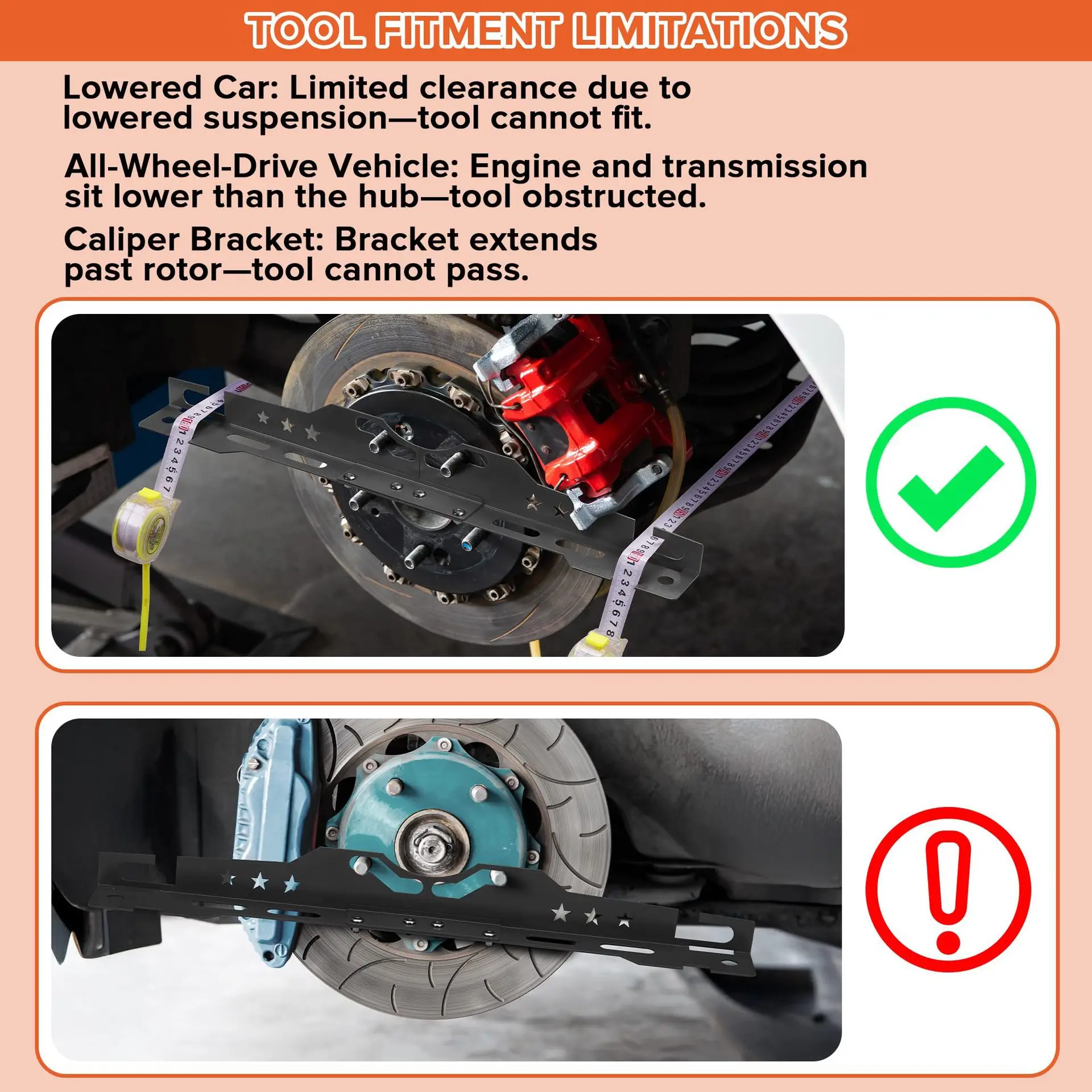 Wheel Alignment Tool with 2 Measuring Tapes Automotive Toe Alignment for Home Use, Compact and Easy to Store Toe Plates