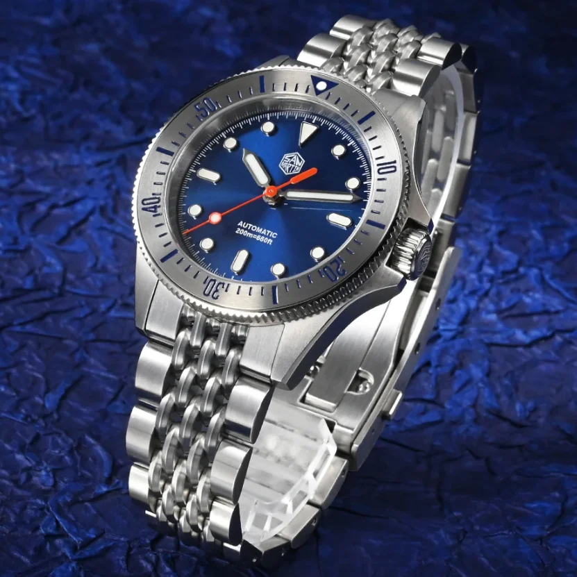 San Martin Men Automatic Watch 38.8mm Mechanical Wristwatch 20Bar Waterproof Luminous NH35 Sunburst Enamel Dial