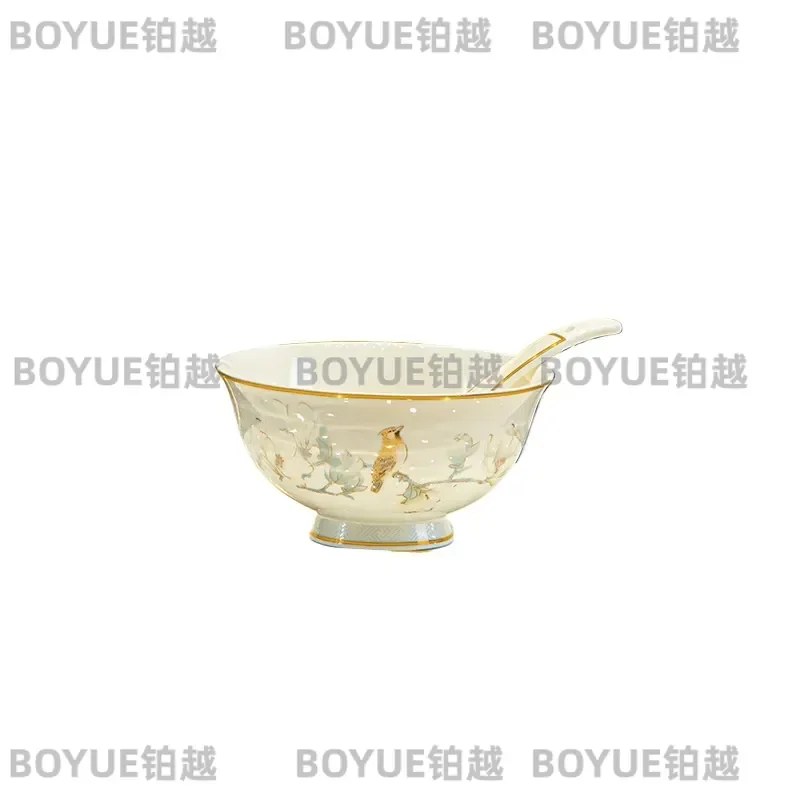 Jingdezhen Bone China Dinnerware Set Elegant Chinese Ceramic Bowls Plates Premium Household Tableware for Dining Kitchen Gift