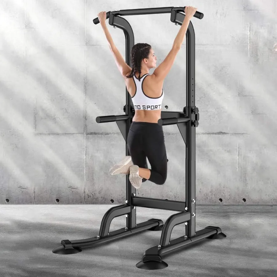 

Power Tower Dip Station Pull Up Bar for Home Gym Adjustable Height Strength Training Workout Equipment Pull Up Bar Station