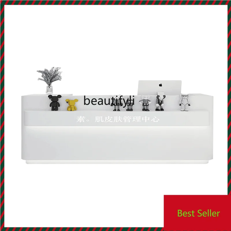 Cashier Desk Small Beauty Salon Hair Salon Bar Counter White Paint Women's Clothing Store Counter Table Simple Modern