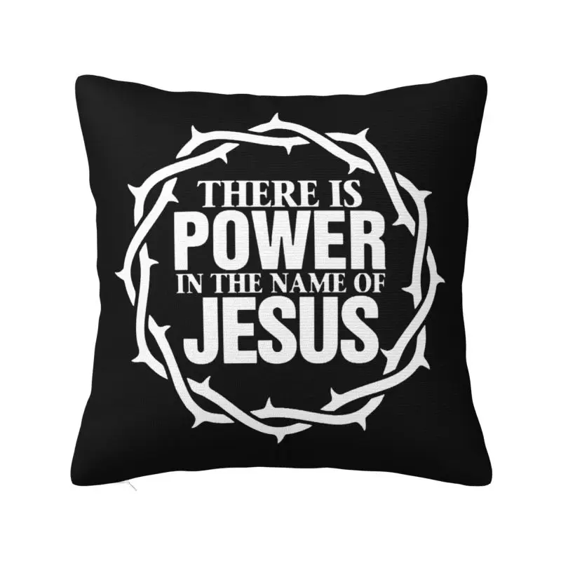 Power In The Name Of Jesus Throw Pillow Case Decoration 3D Print Christian Faith Sofa Cushion Cover Polyester Cozy Pillowcase
