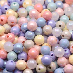 6mm 8mm New AB Cloud Color Round Acrylic Beads For Jewelry Making DIY Charms Bracelet Necklace Accessories