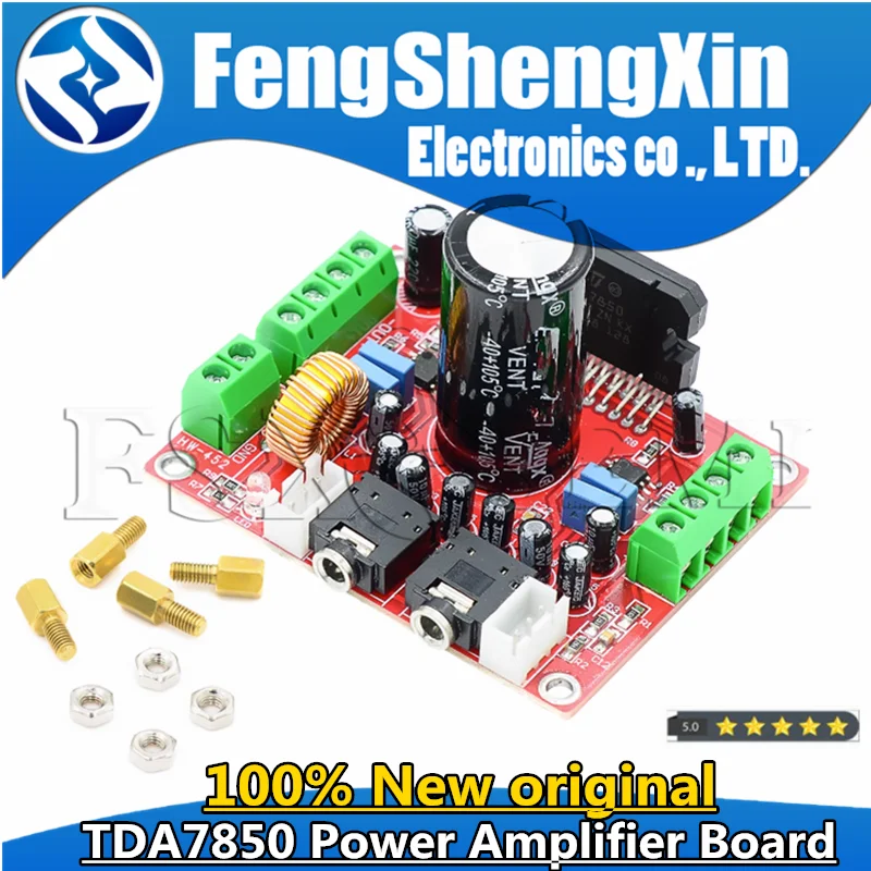 

Fever Class TDA7850 Power Amplifier Board 4 Channel Car Power Amplifier Board Module DC 12V 4X50W with BA3121 Noise Reduction