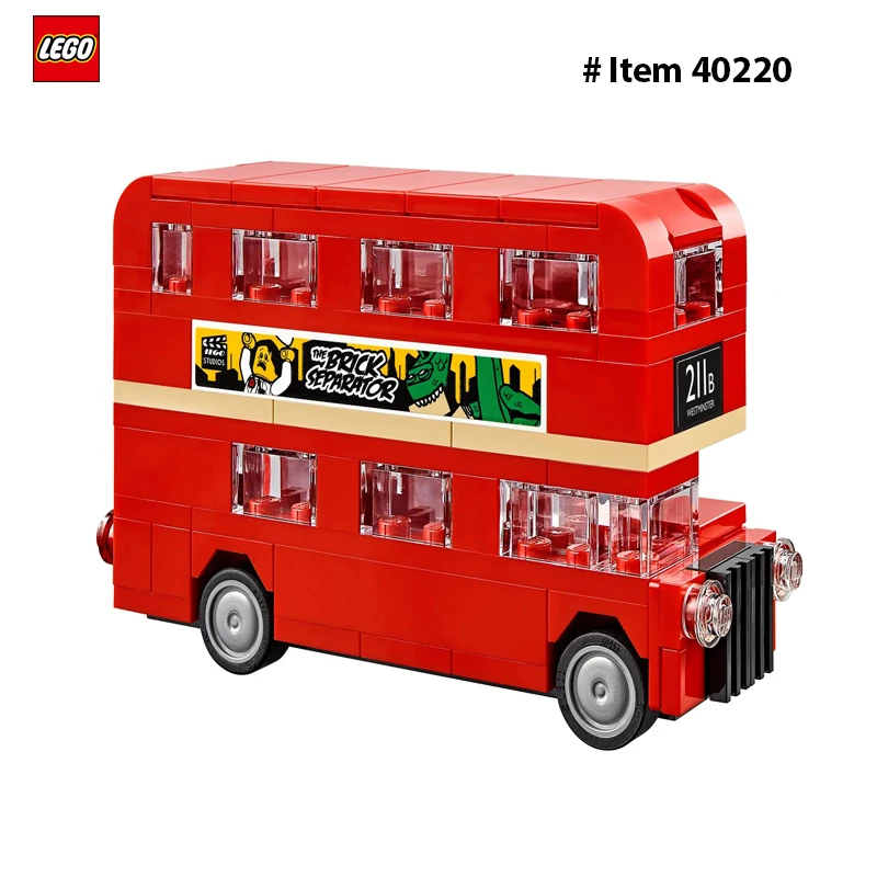 LEGO-Juego de bloques de construcción de doble Decker para niños, juguete de construcción con ladrillos, regalo de cumpleaños para el Día de los niños, 40220 piezas, 118