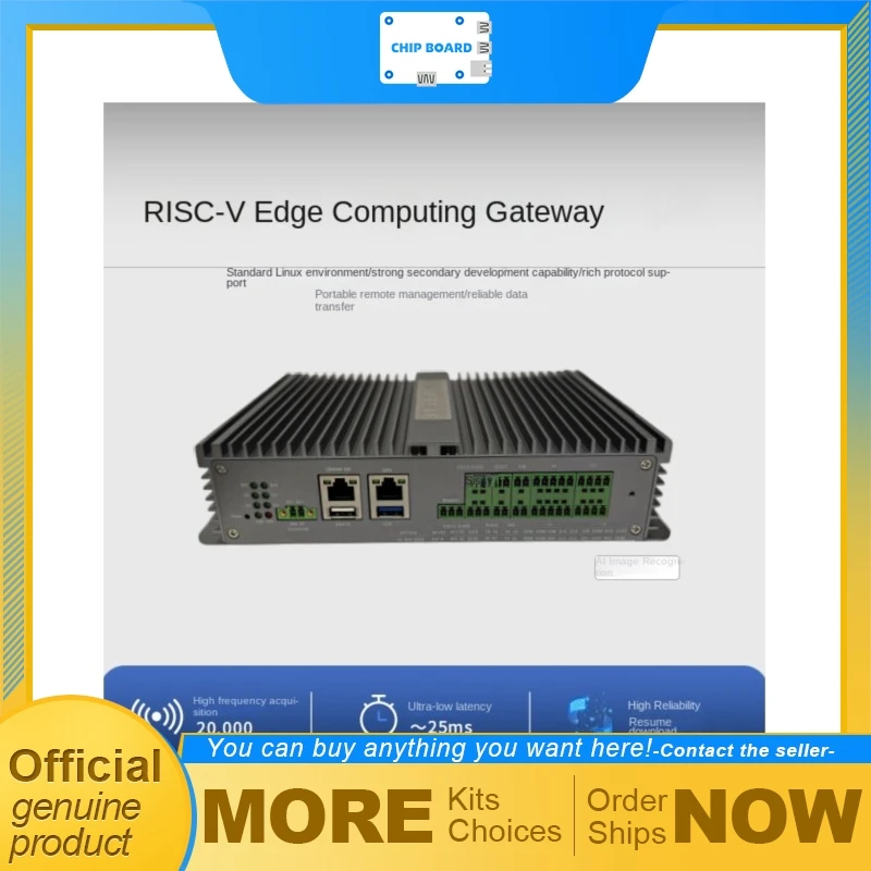 Starfive RISC-V quad-core 64-bit industrial gateway, Linux OS, dual Gigabit ports, RS232/RS485, USB, WiFi, HDMI2.0