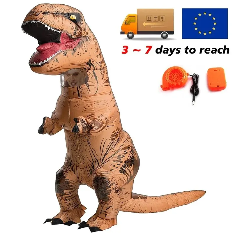 Ropa de dinosaurio inflable, conjunto de Tiranosaurio Rex, accesorios divertidos de animales para niños, ropa divertida para muñecas para adultos y niños