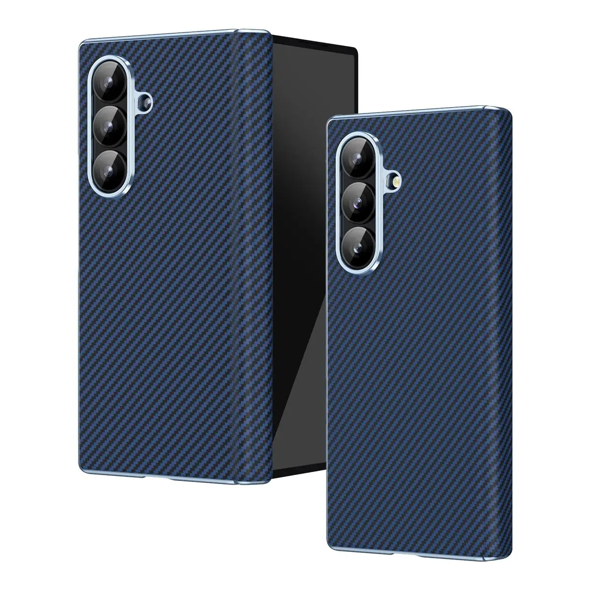Carbon Fiber Case for Samsung Galaxy Z Fold 7, Lens & Hinge Protection, Screen Protector, Slim Anti-Fall Skin-Friendly Texture