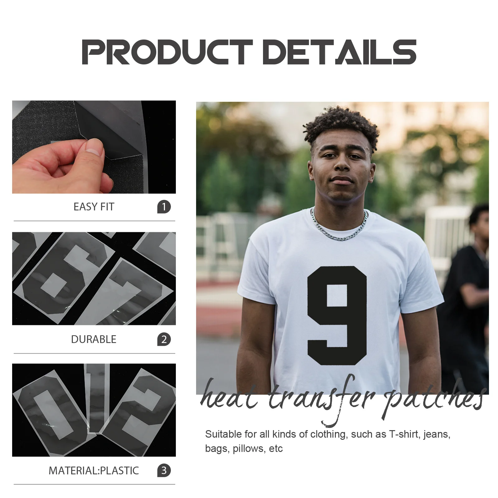 

20pcs Number Pattern Iron On Transfer Patches Heat Transfer Stickers For Diy Clothing Decor Repair Ironing Appliques Washable