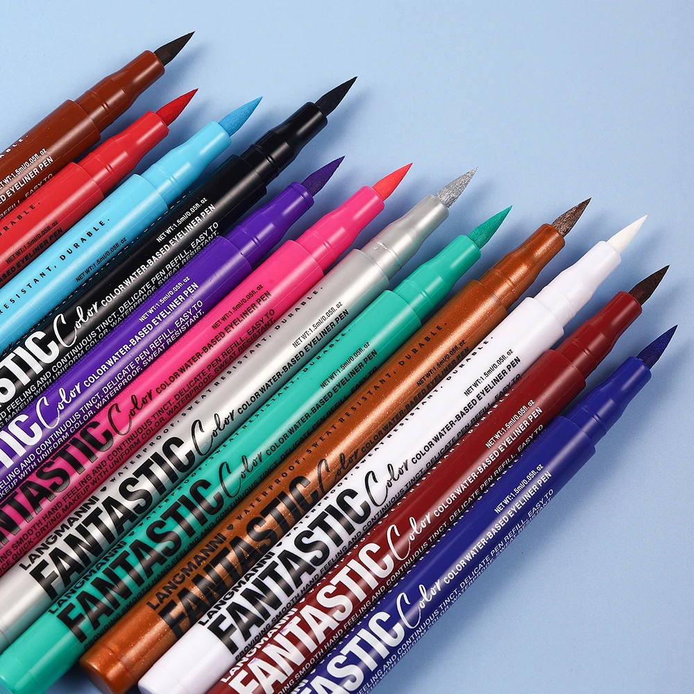 Matte Dark Red Blue Eye Liner Makeup White Liquid Eyeliner Quick-Drying Waterproof Ultra-thin Long-Lasting Colorful Eyeliner - view 6