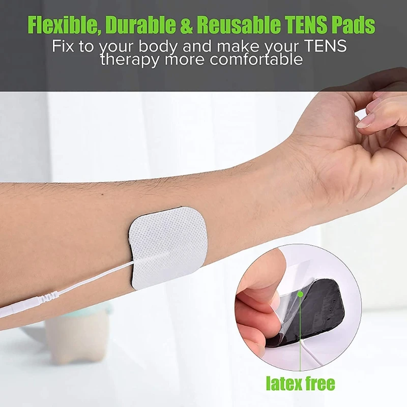 20 Pcs TENS cuscinetti per elettrodi di ricambio 2 2 elettrodi riutilizzabili spina da 2mm per massaggiatore per macchine per terapia digitale TENS