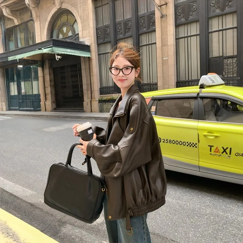 

Original Net Image Quali PU952 Bla Coffee Color 60 M to 3XL Men's Loose Fit Jaet Zipper Decorated Iron-Free Polyester ...