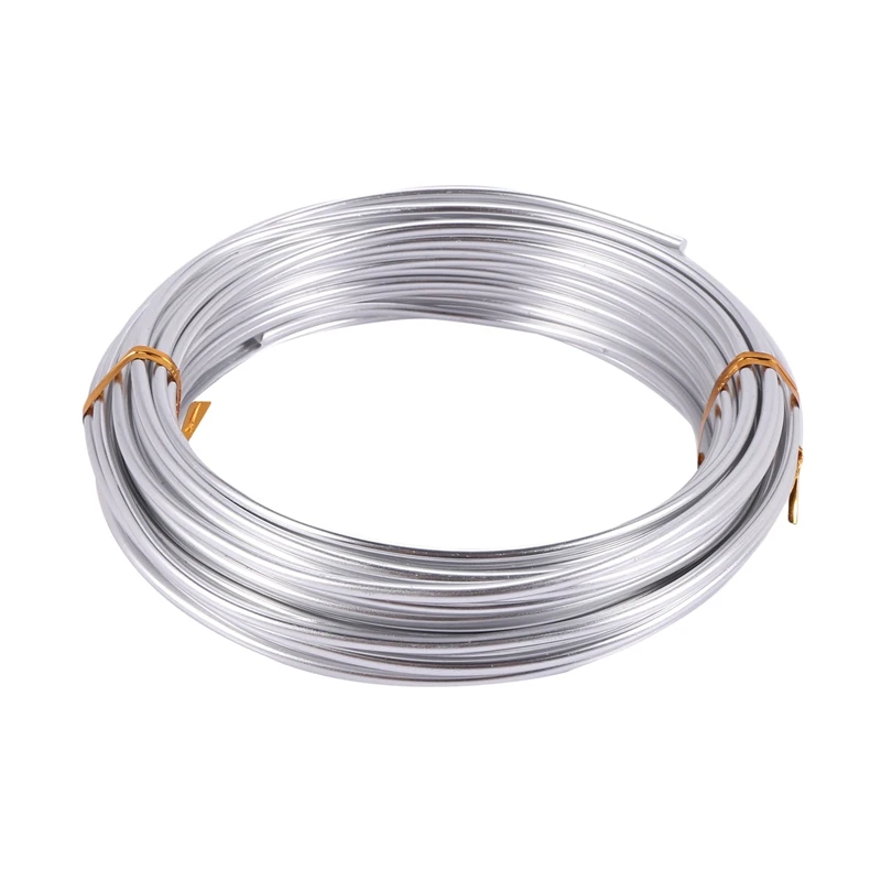 2X 3Mm Aluminium Wire 10M Craft Silver Wire For Jewellery Making Clay Modelling Bonsai And Model