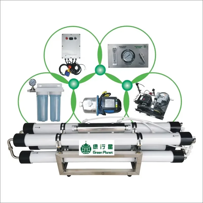 Small Size Seawater Desalination RO System Boat Solar Power Pump PLC 5000L/day Portable Watermaker with 1 Year Warranty