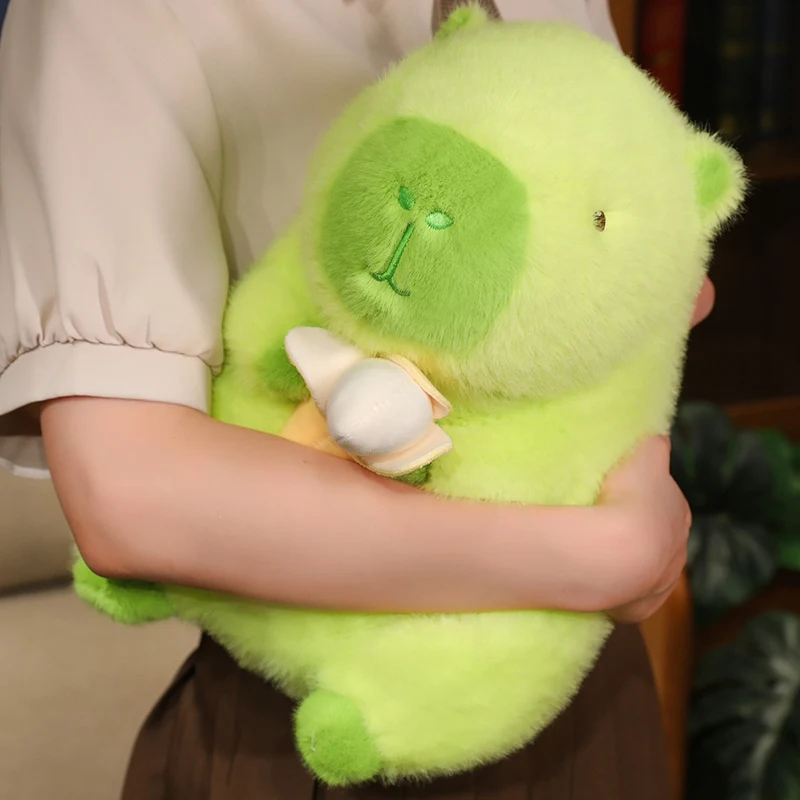 23-50cm Cute Green Banana Capybara Plush Toy Kawaii Stuffed Animal Fluffly Fatty Capybara Doll Throw Pillow for Girls Gifts Deco